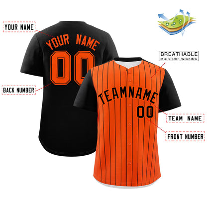 Custom Black Black Pinstripe Personalized Two-Tone Authentic Baseball Jersey