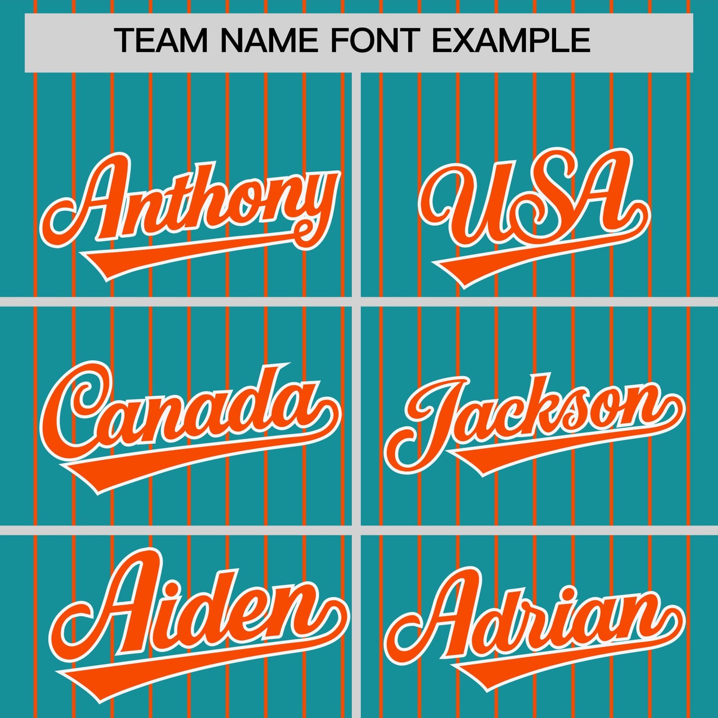 Custom Aqua Orange Pinstripe Personalized Two-Tone Authentic Baseball Jersey