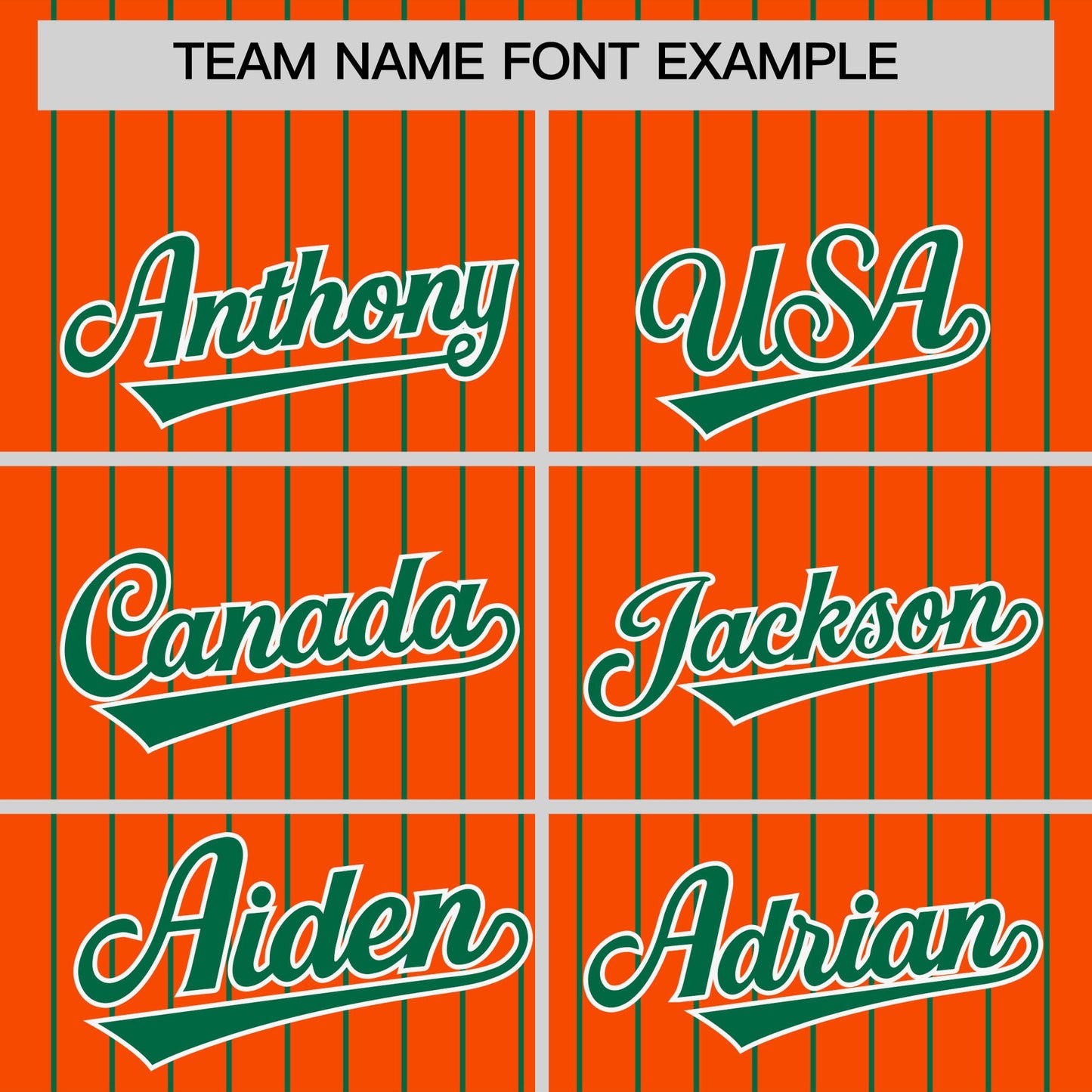 Custom Orange Kelly Green Pinstripe Personalized Two-Tone Authentic Baseball Jersey