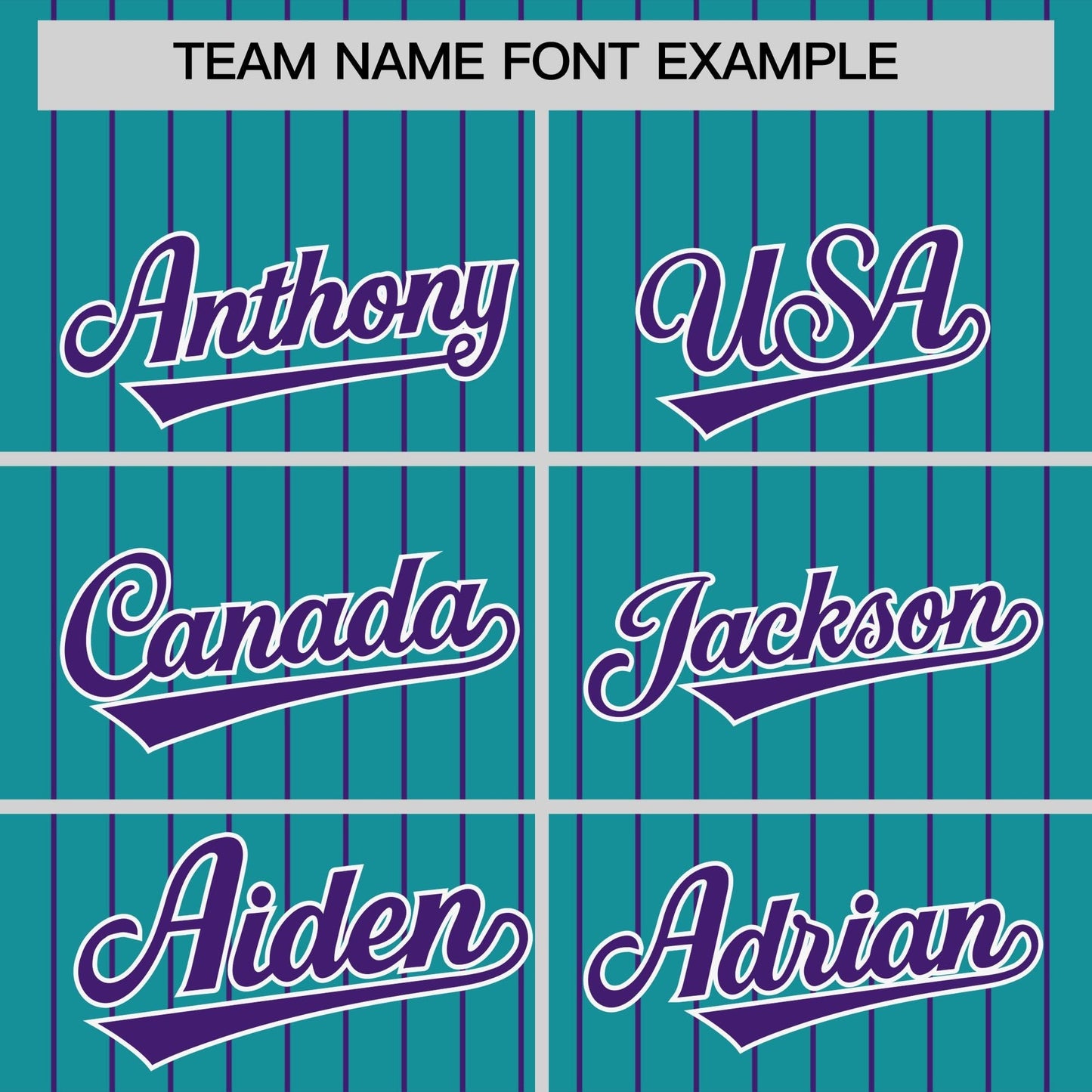 Custom Teal Purple Pinstripe Personalized Two-Tone Authentic Baseball Jersey