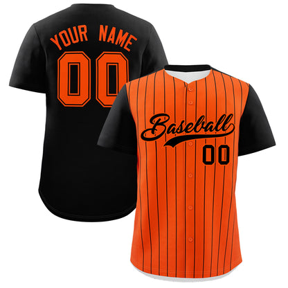 Custom Black Black Pinstripe Personalized Two-Tone Authentic Baseball Jersey