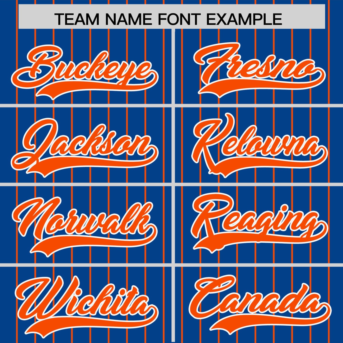 Custom Royal Orange Pinstripe Personalized Two-Tone Authentic Baseball Jersey