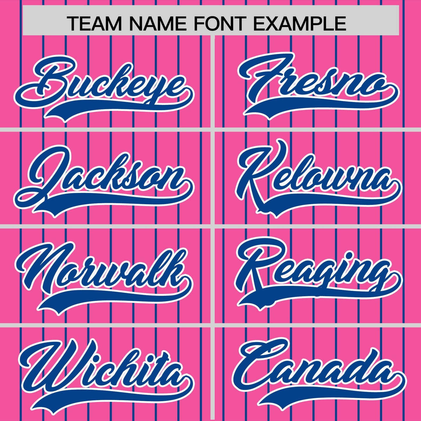 Custom Pink Royal Pinstripe Personalized Two-Tone Authentic Baseball Jersey