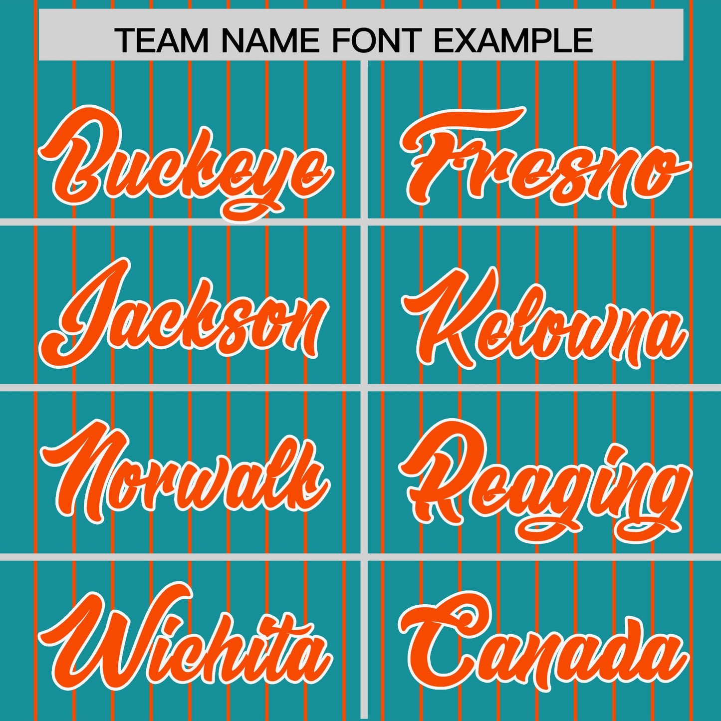 Custom Aqua Orange Pinstripe Personalized Two-Tone Authentic Baseball Jersey