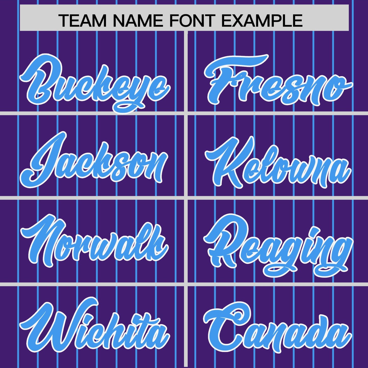 Custom Purple Powder Blue Pinstripe Personalized Two-Tone Authentic Baseball Jersey