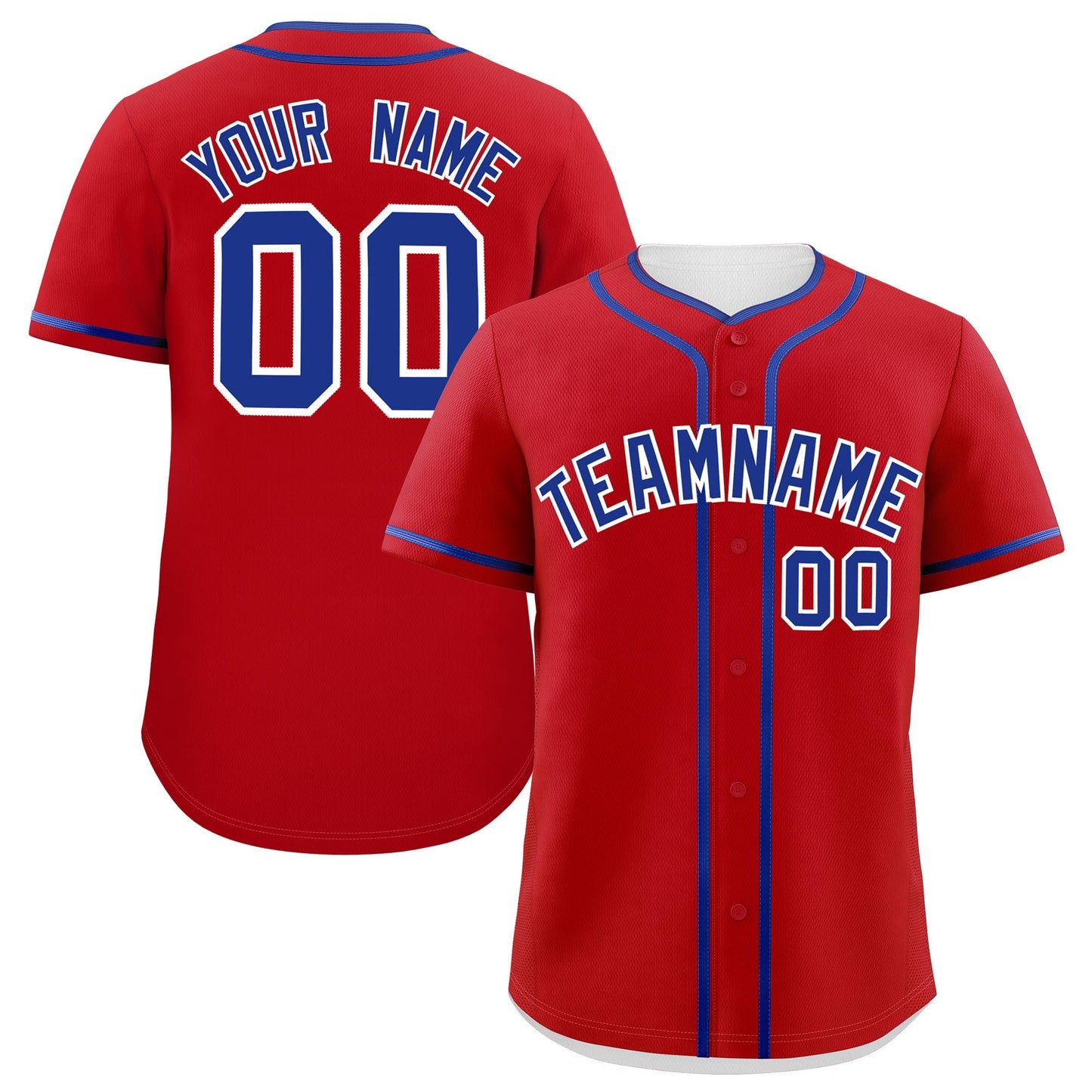 Custom Red Royal Personalized Classic Authentic Baseball Jersey