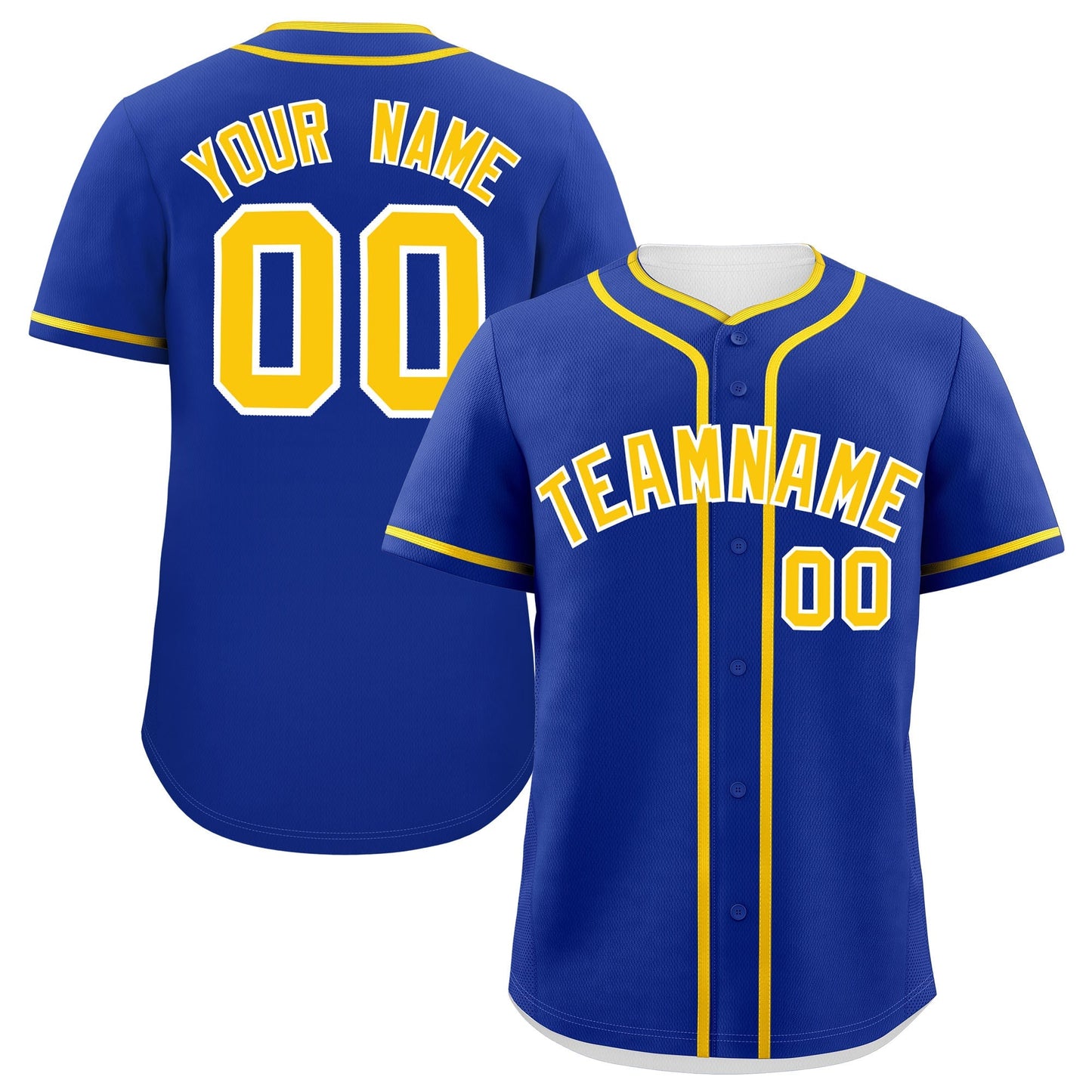 Custom Royal Gold Personalized Classic Authentic Baseball Jersey