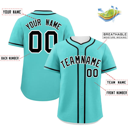 Custom Bright Green Black Personalized Classic Authentic Baseball Jersey