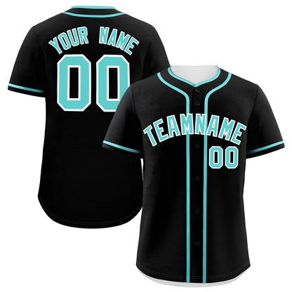 Custom Black Bright Green Personalized Classic Authentic Baseball Jersey