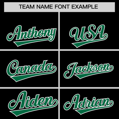 Custom Black Kelly Green Personalized Classic Authentic Baseball Jersey