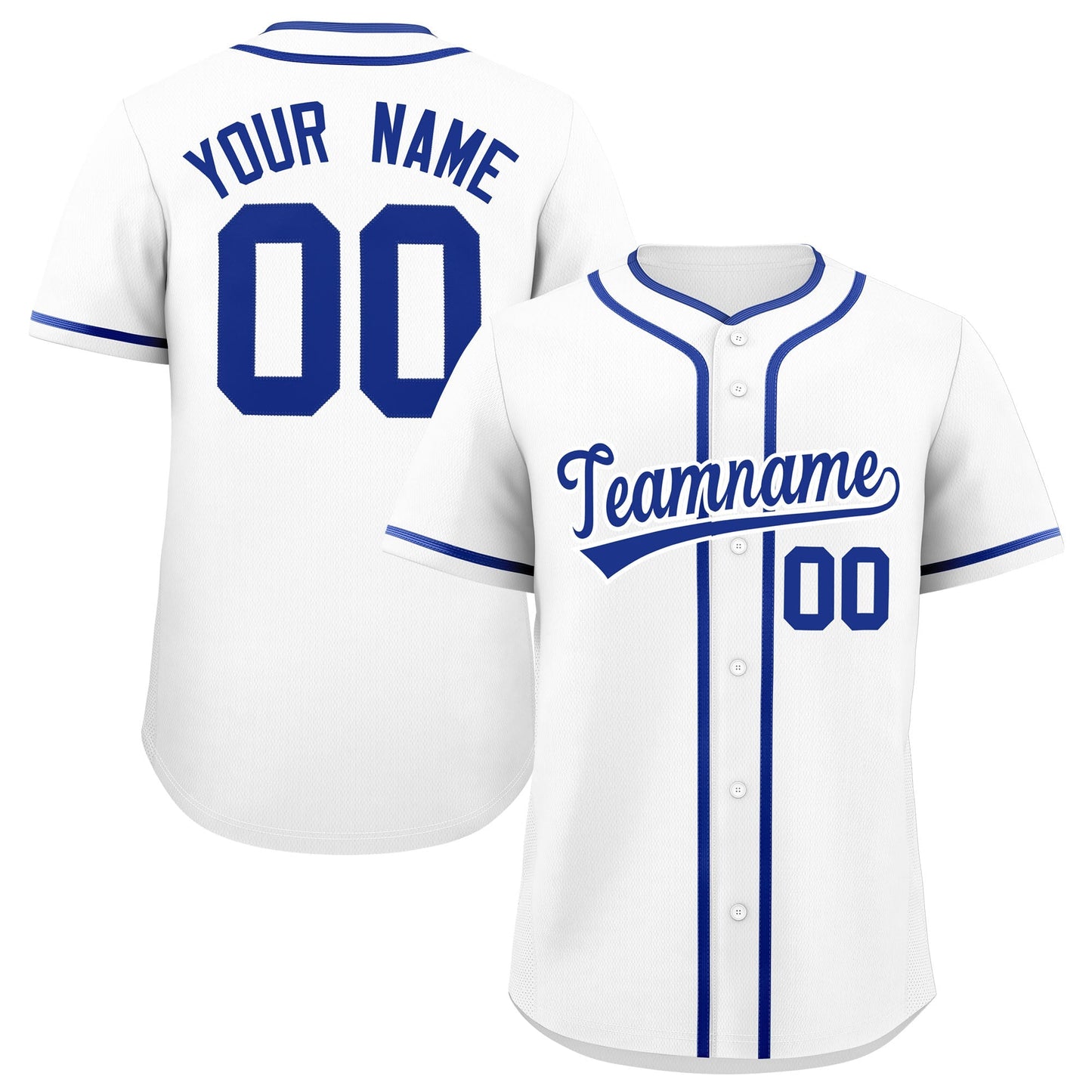 Custom White Royal Personalized Classic Authentic Baseball Jersey