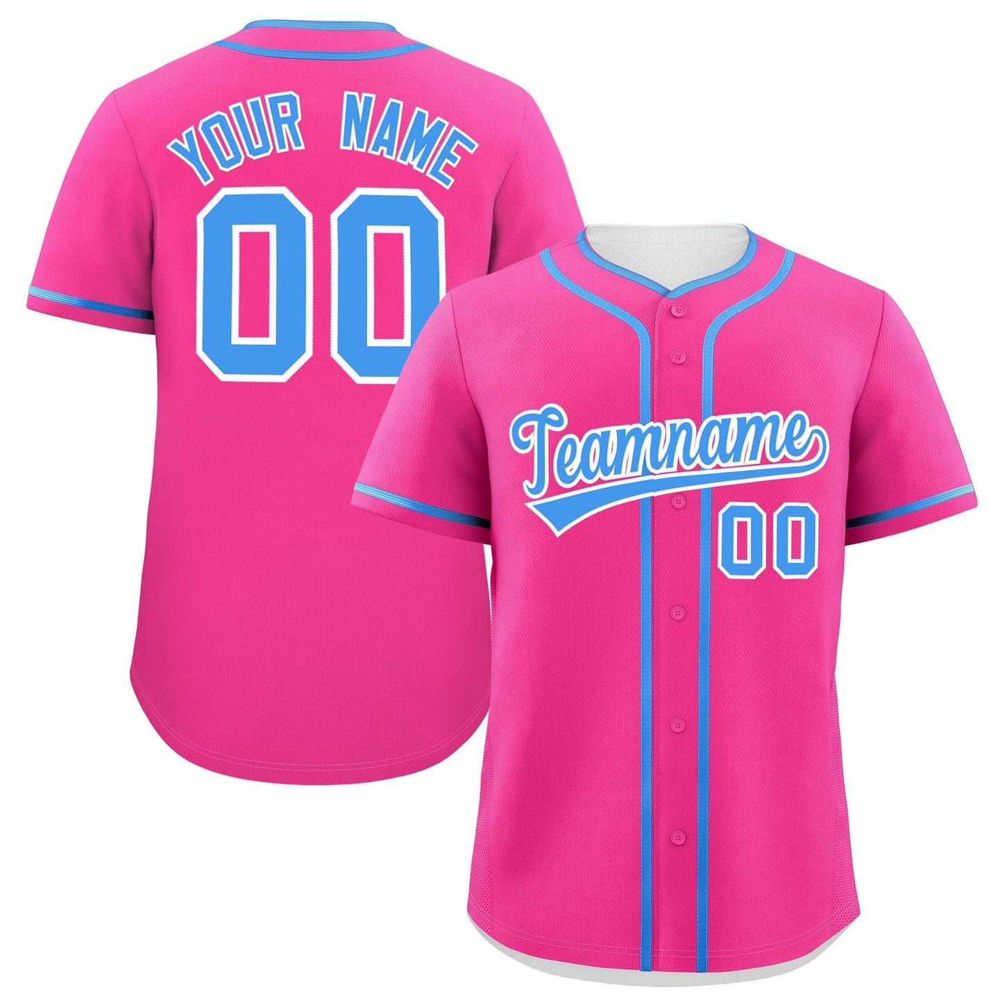 Custom Pink Powder Blue Personalized Classic Authentic Baseball Jersey