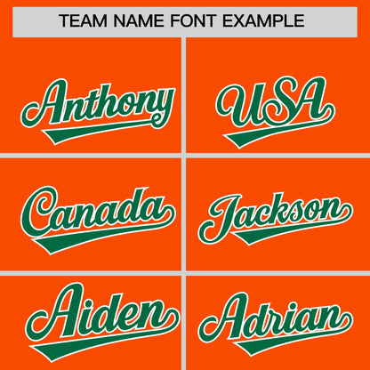 Custom Orange Kelly Green Personalized Classic Authentic Baseball Jersey