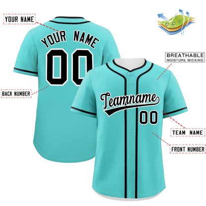 Custom Bright Green Black Personalized Classic Authentic Baseball Jersey