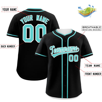 Custom Black Bright Green Personalized Classic Authentic Baseball Jersey