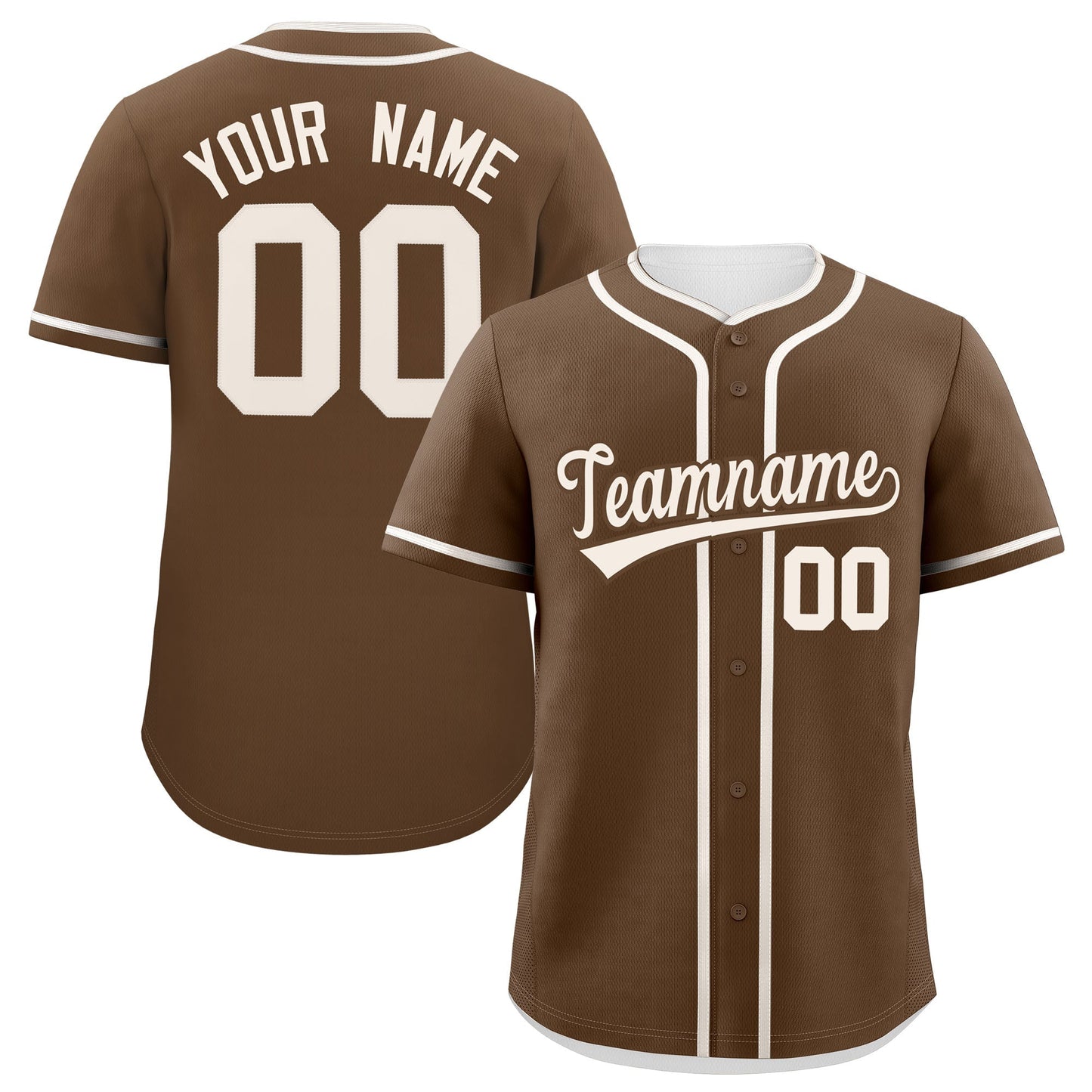 Custom Light Brown Cream Personalized Classic Authentic Baseball Jersey