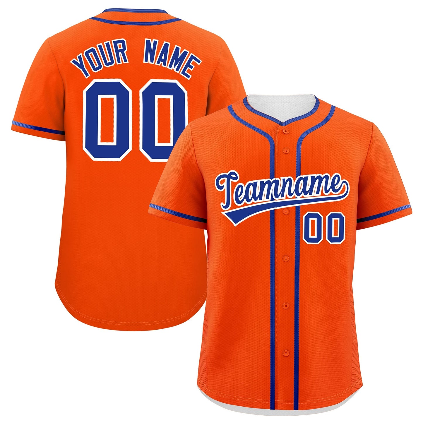 Custom Orange Royal Personalized Classic Authentic Baseball Jersey