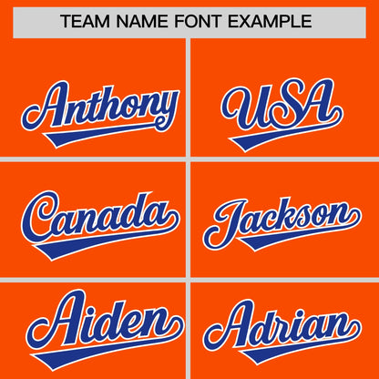 Custom Orange Royal Personalized Classic Authentic Baseball Jersey