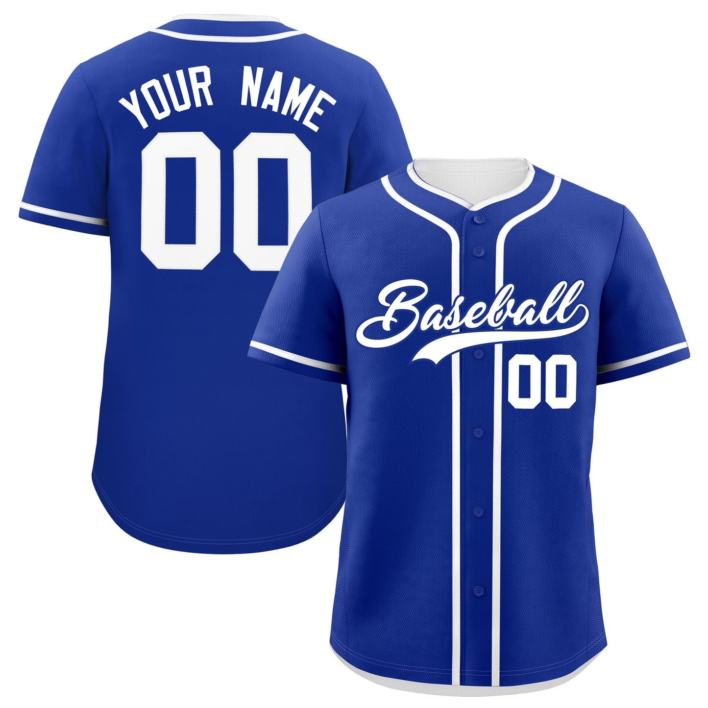 Custom Royal White Personalized Classic Authentic Baseball Jersey