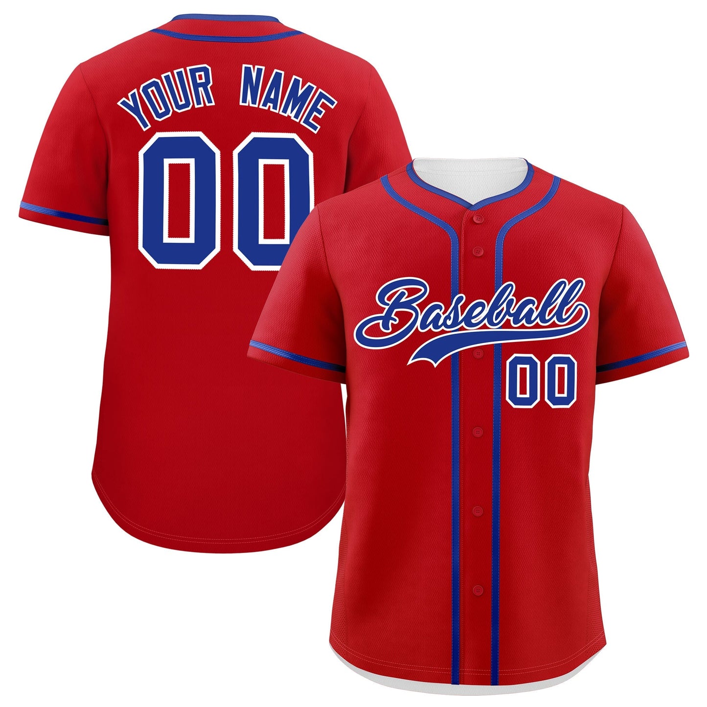 Custom Red Royal Personalized Classic Authentic Baseball Jersey