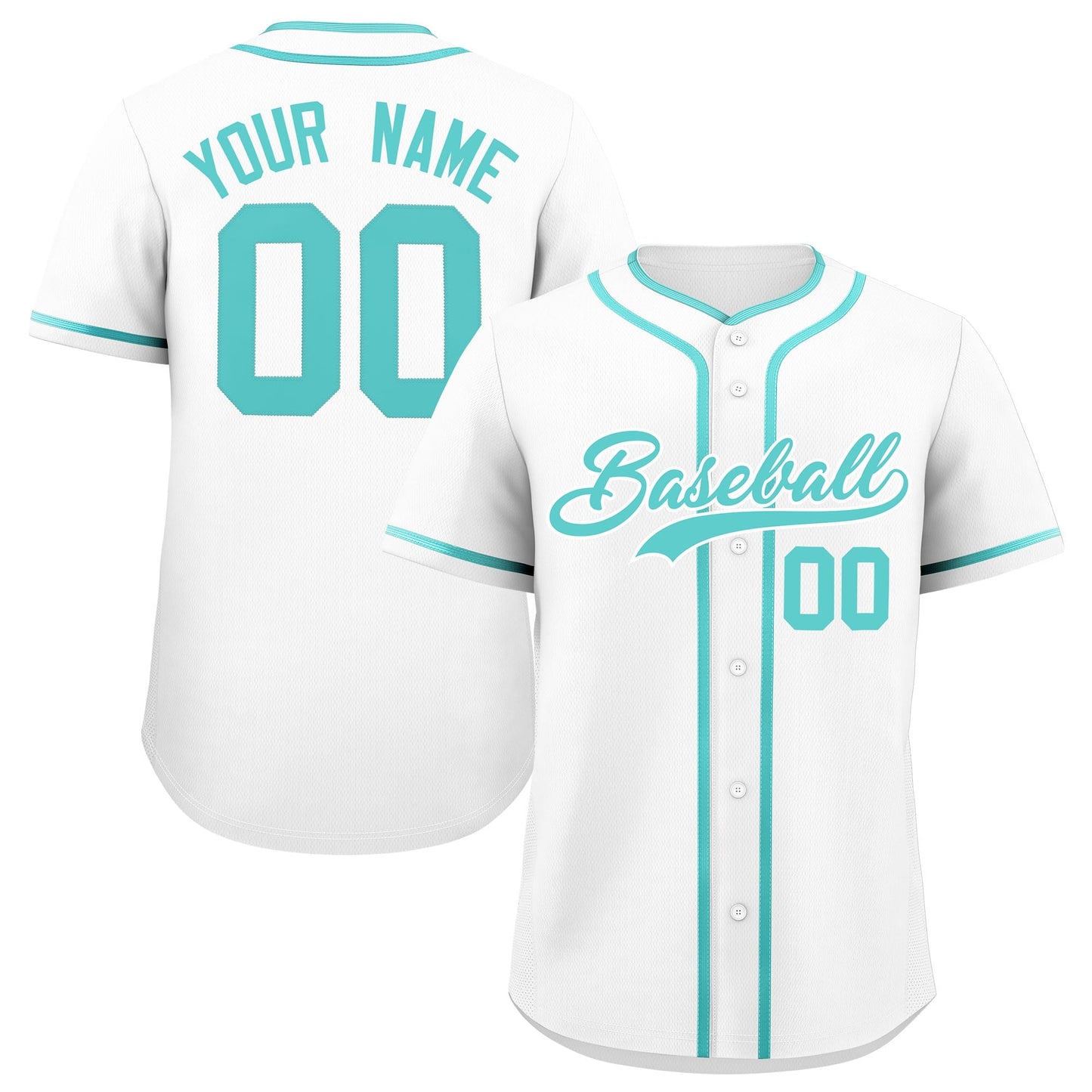 Custom White Bright Green Personalized Classic Authentic Baseball Jersey