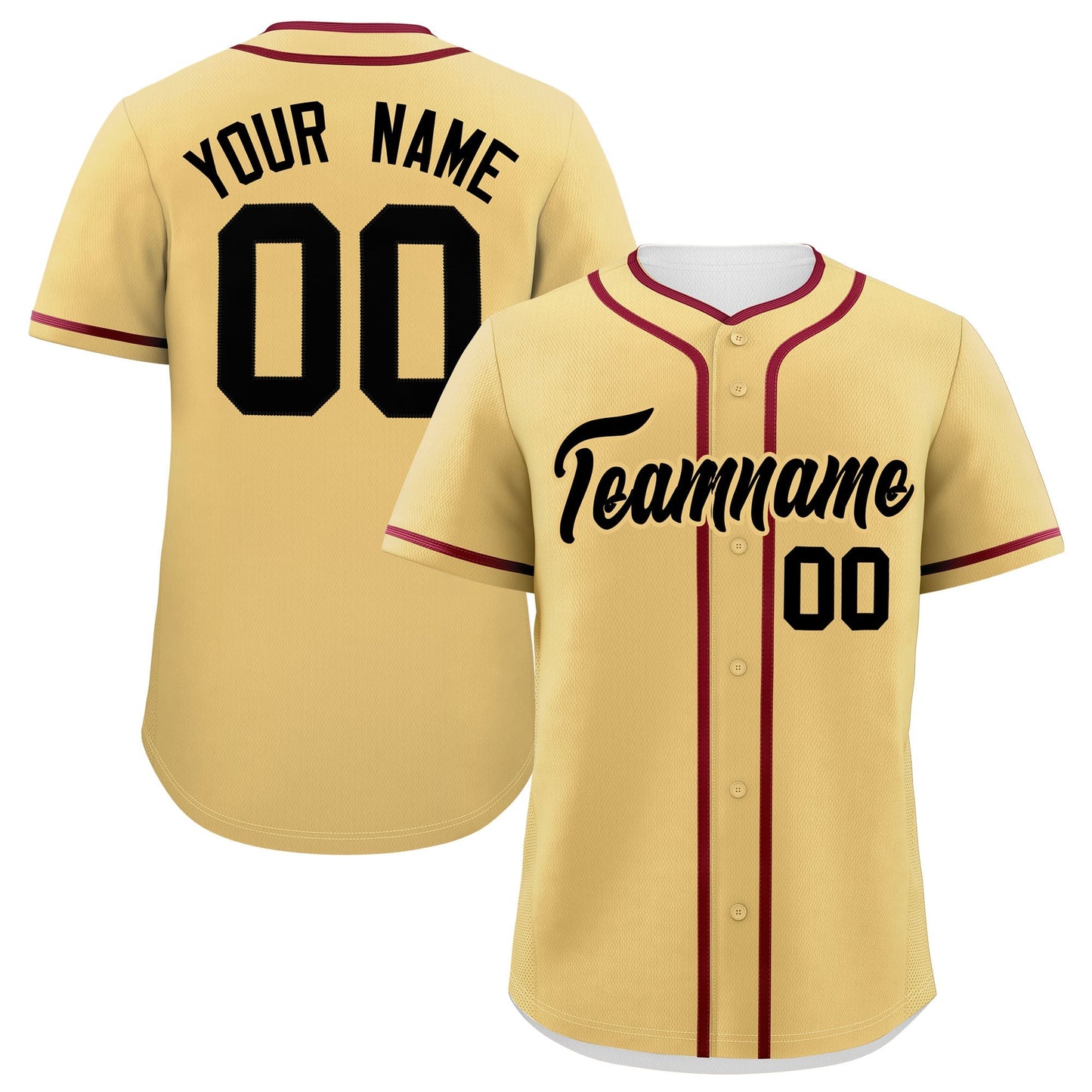 Custom Khaki Crimson Personalized Classic Authentic Baseball Jersey