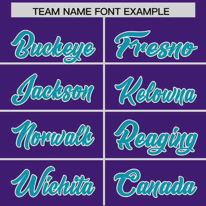 Custom Purple Teal Personalized Classic Authentic Baseball Jersey