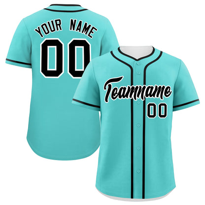 Custom Bright Green Black Personalized Classic Authentic Baseball Jersey