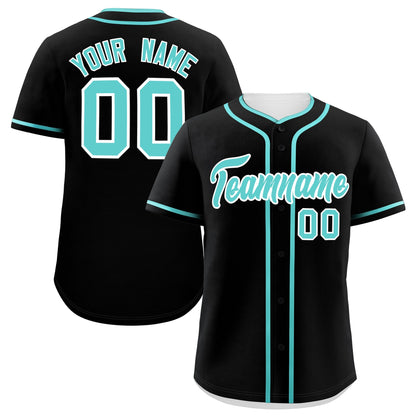 Custom Black Bright Green Personalized Classic Authentic Baseball Jersey