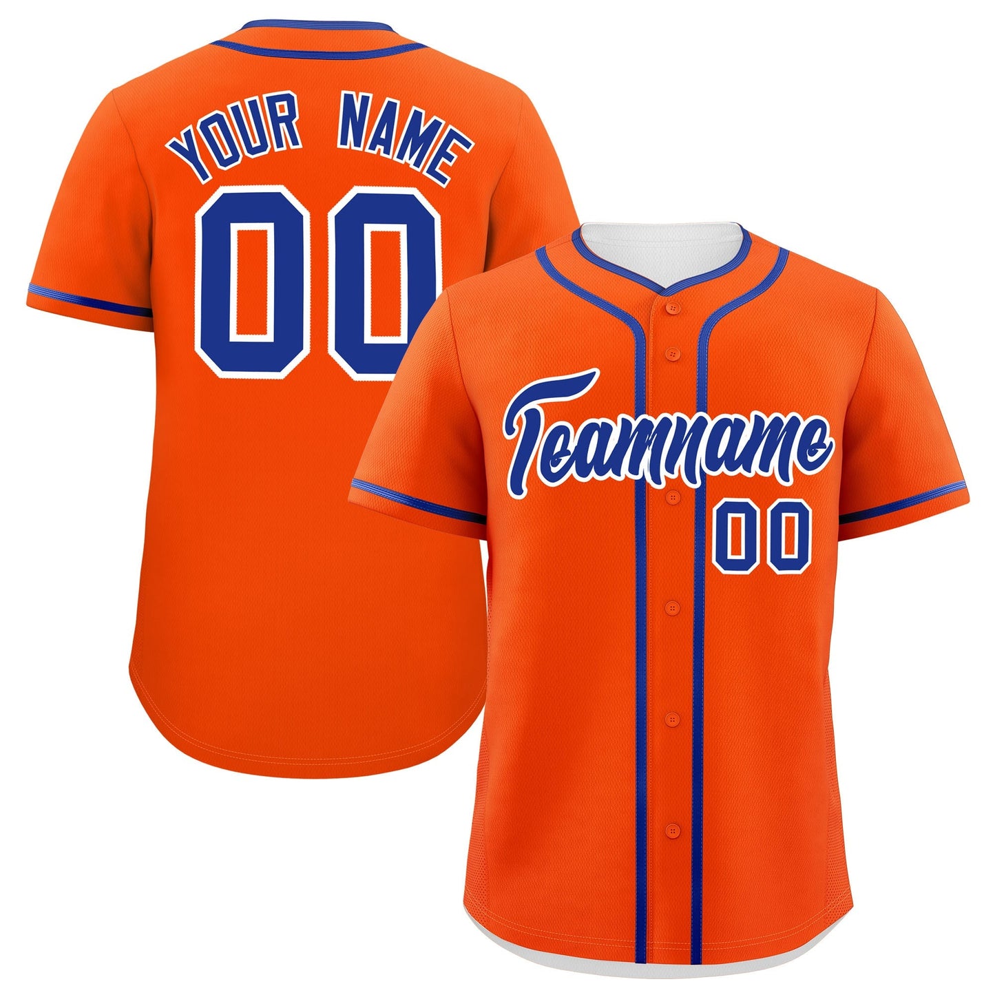 Custom Orange Royal Personalized Classic Authentic Baseball Jersey