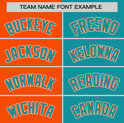 Custom Orange Aqua Two Tone Striped Fashion Authentic Baseball Jersey