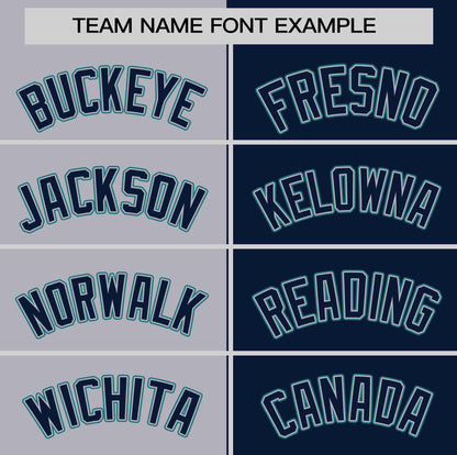 Custom Gray Navy Two Tone Striped Fashion Authentic Baseball Jersey