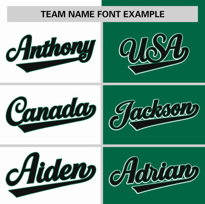 Custom White Kelly Green Two Tone Striped Fashion Authentic Baseball Jersey