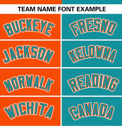 Custom Orange Aqua Stripe-Solid Combo Fashion Authentic Baseball Jersey