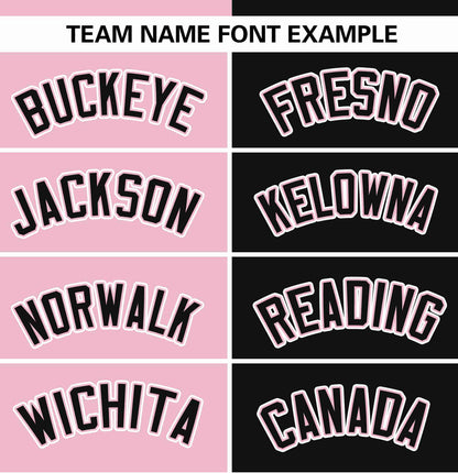 Custom Light Pink Black Stripe-Solid Combo Fashion Authentic Baseball Jersey