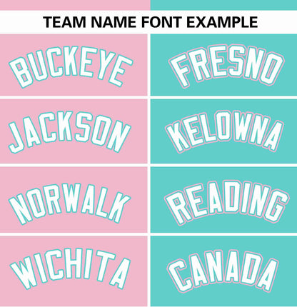 Custom Light Pink Aqua Stripe-Solid Combo Fashion Authentic Baseball Jersey