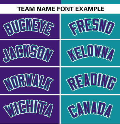 Custom Purple Teal Stripe-Solid Combo Fashion Authentic Baseball Jersey