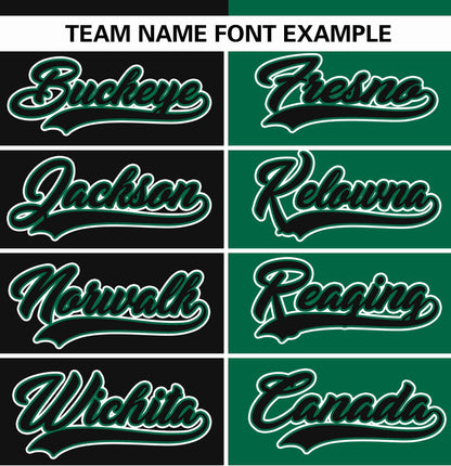 Custom Black Kelly Green Stripe-Solid Combo Fashion Authentic Baseball Jersey