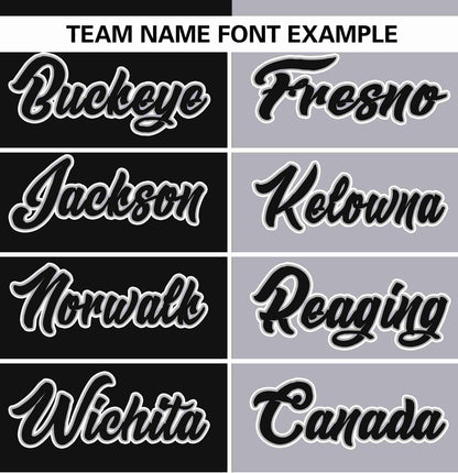 Custom Black Gray Stripe-Solid Combo Fashion Authentic Baseball Jersey