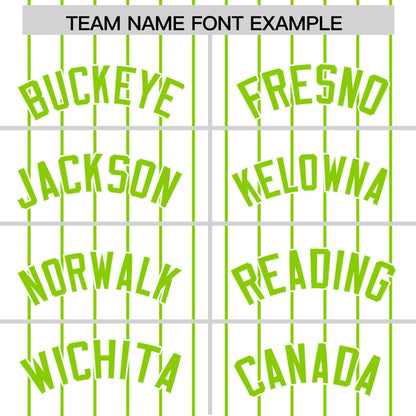 Custom White Neon Green Pinstripe Personalized Two-Tone Authentic Baseball Jersey