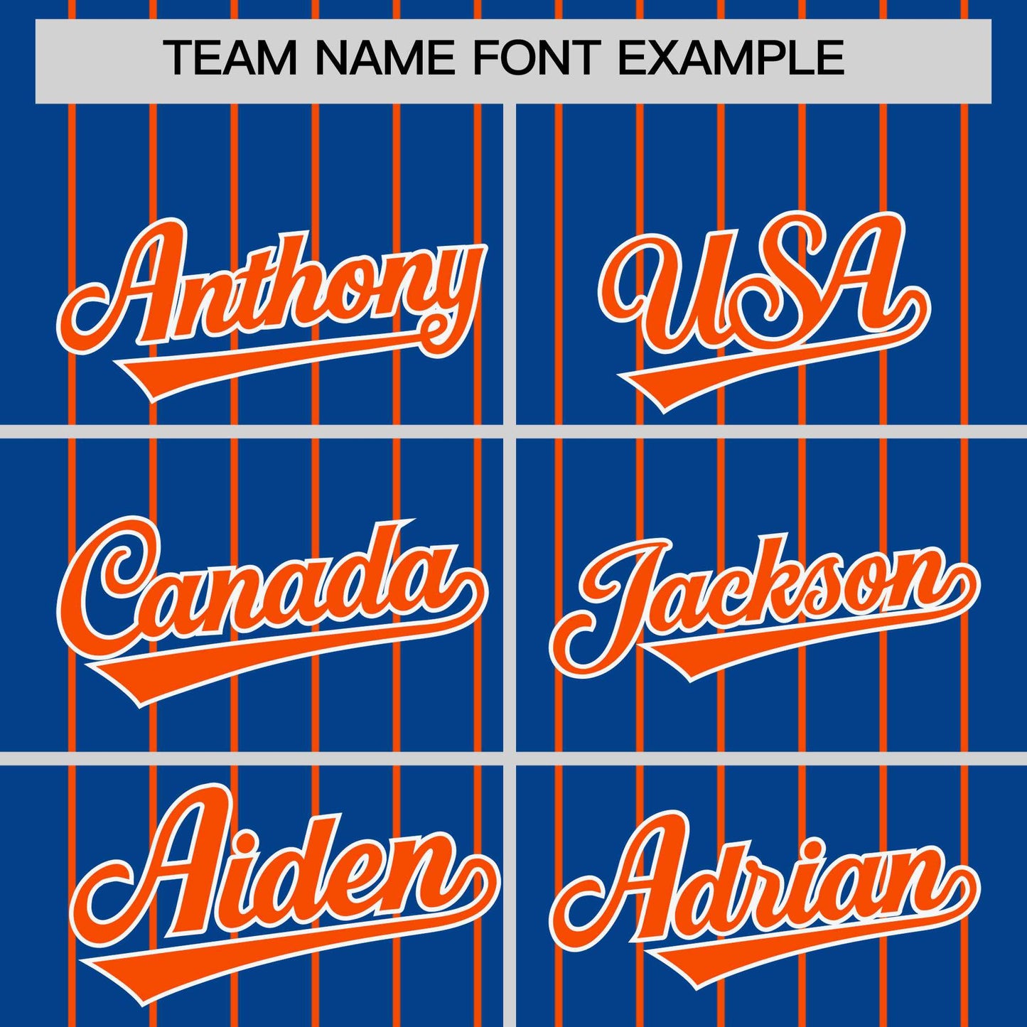 Custom Royal Orange Pinstripe Personalized Two-Tone Authentic Baseball Jersey