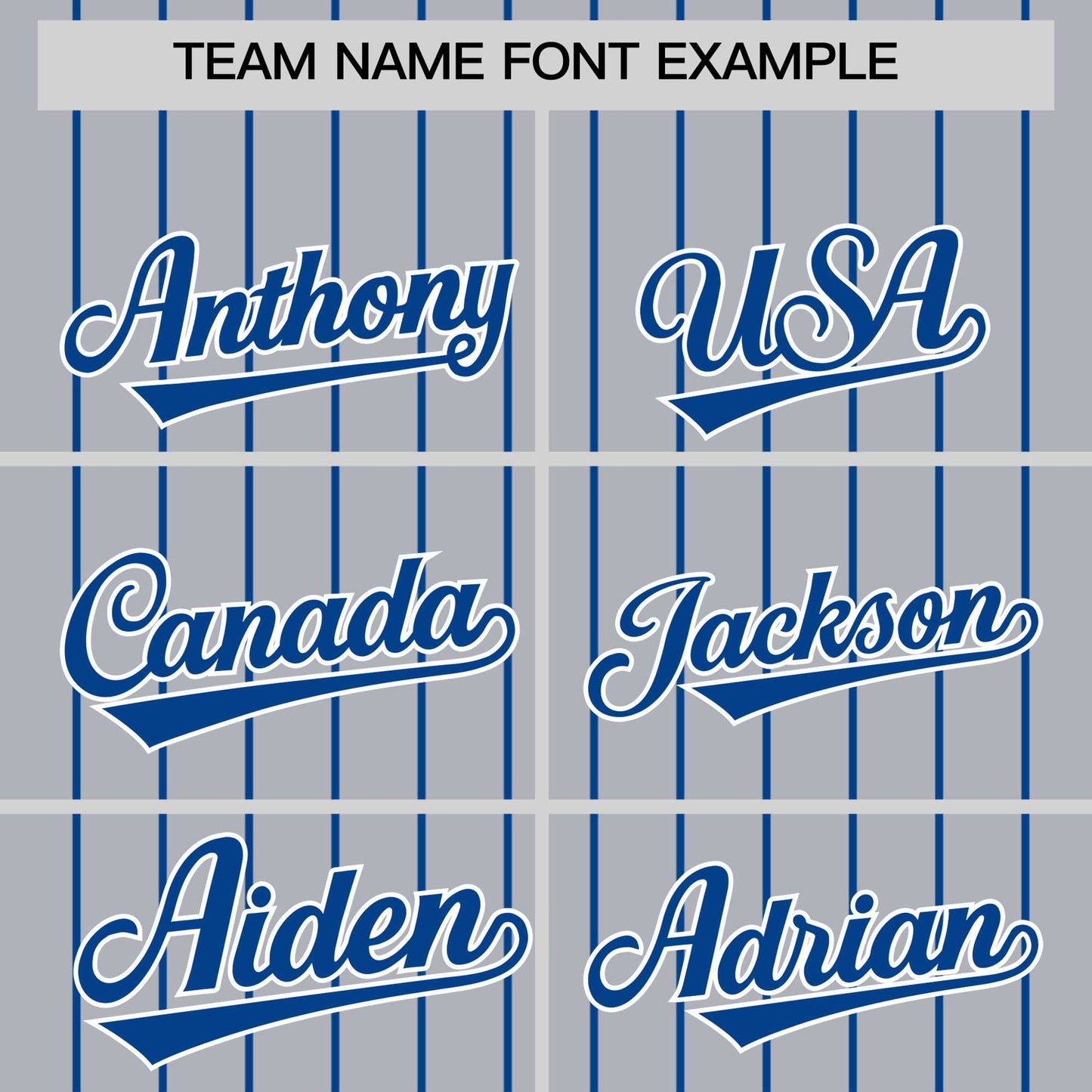 Custom Gray Royal Pinstripe Personalized Two-Tone Authentic Baseball Jersey