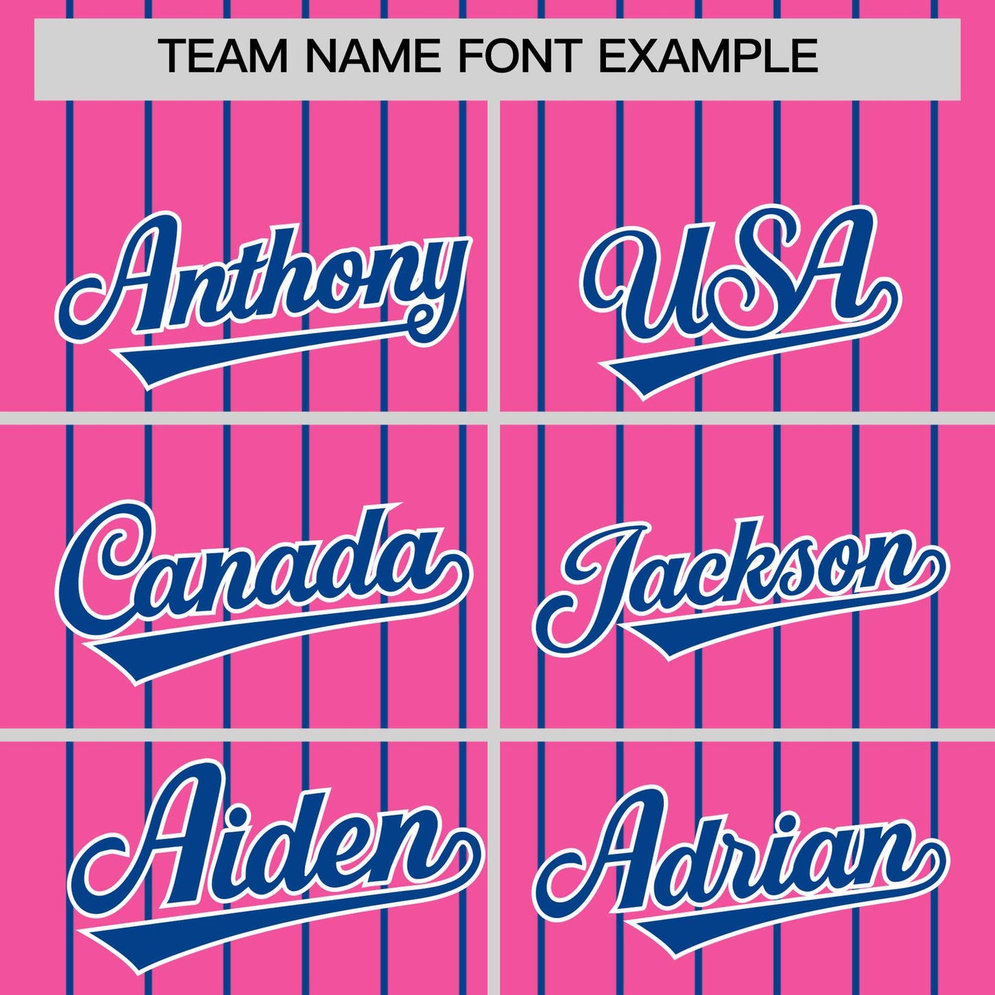 Custom Pink Royal Pinstripe Personalized Two-Tone Authentic Baseball Jersey