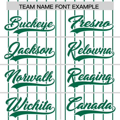 Custom White Kelly Green Pinstripe Personalized Two-Tone Authentic Baseball Jersey