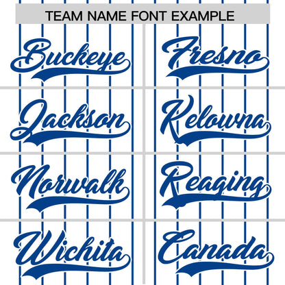 Custom White Royal Pinstripe Personalized Two-Tone Authentic Baseball Jersey