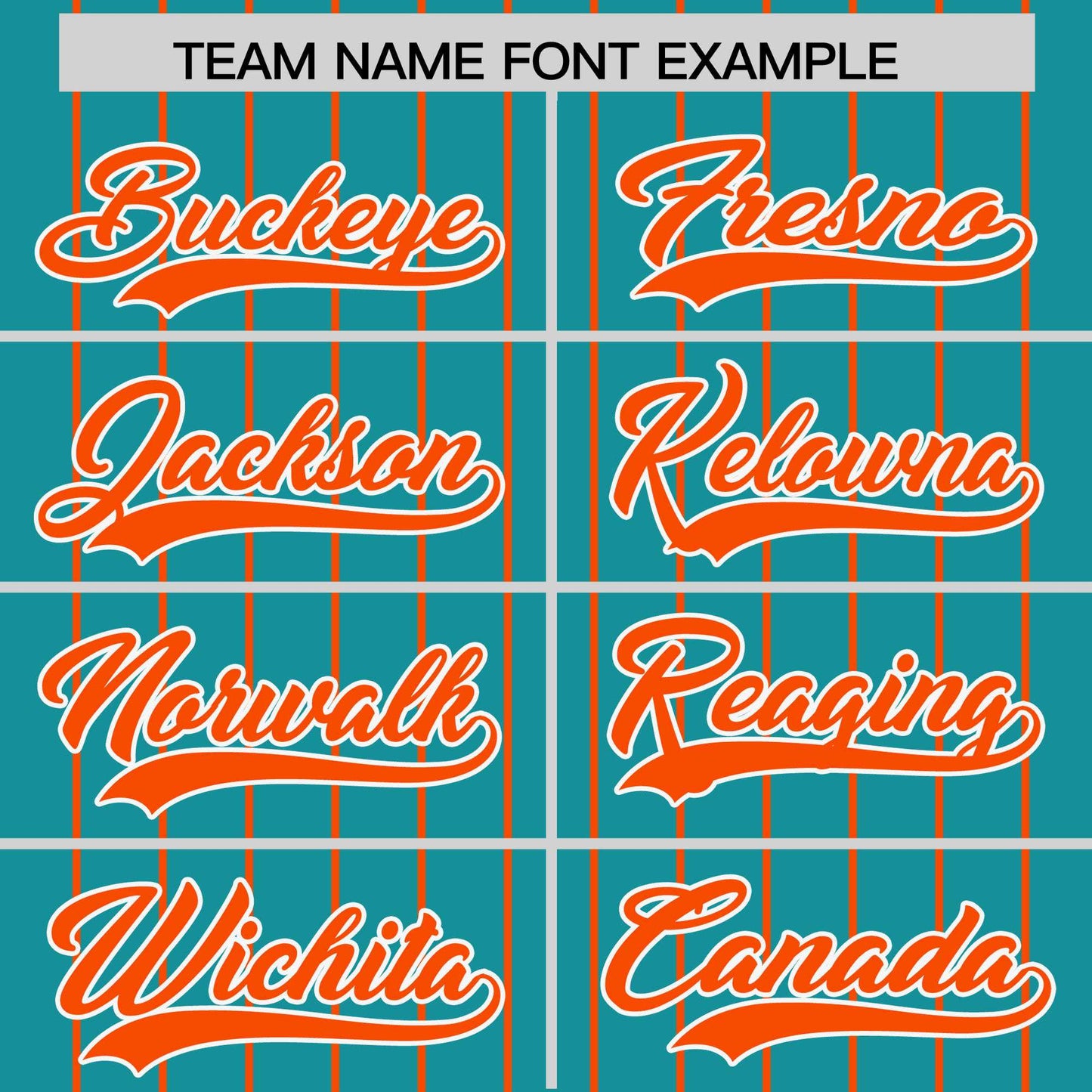 Custom Aqua Orange Pinstripe Personalized Two-Tone Authentic Baseball Jersey