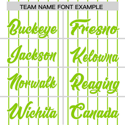 Custom White Neon Green Pinstripe Personalized Two-Tone Authentic Baseball Jersey