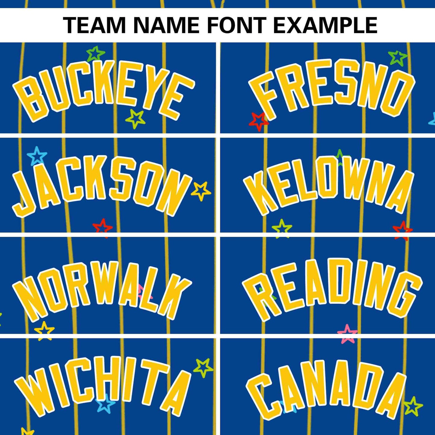 Custom Royal Gold Stripe Fashion Personalized Star Pattern Authentic Baseball Jersey