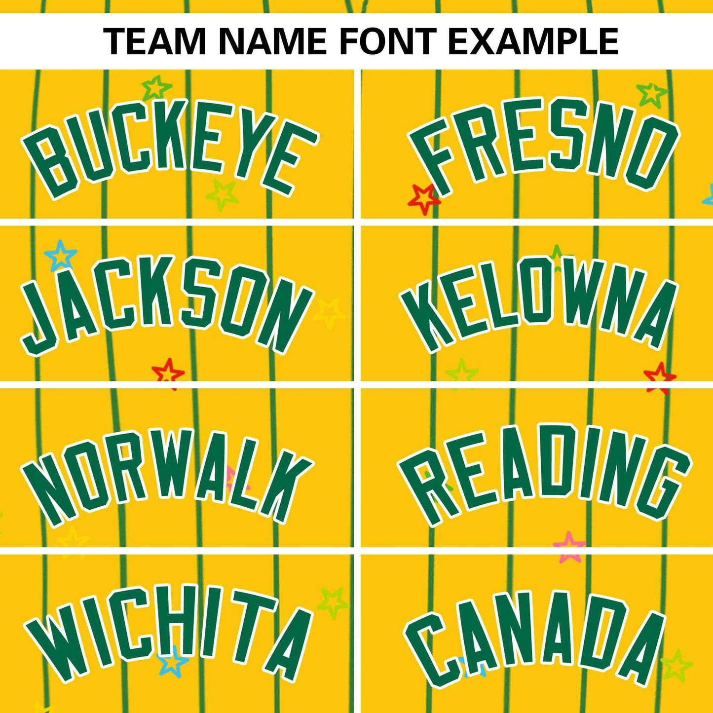 Custom Gold Kelly Green Stripe Fashion Personalized Star Pattern Authentic Baseball Jersey