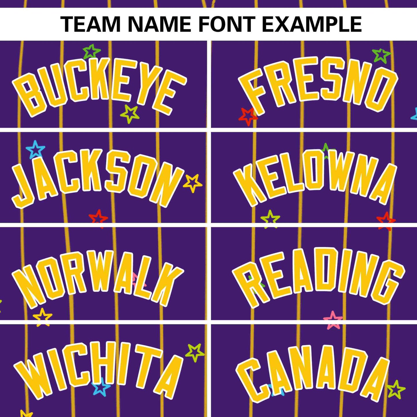 Custom Purple Gold Stripe Fashion Personalized Star Pattern Authentic Baseball Jersey